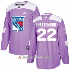 Män Ishockey New York Rangers Tröja Kevin Shattenkirk 22 Adidas 2017-2018 Lila Fights Cancer Practice Authentic